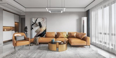 现代家居客厅3D模型下载